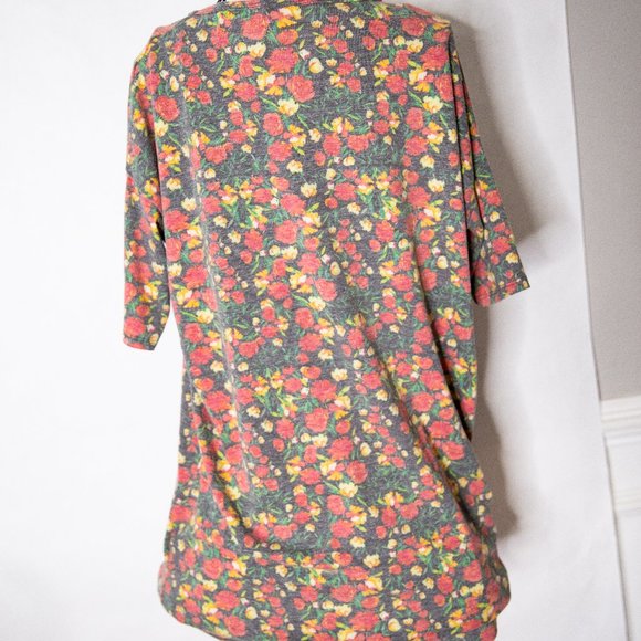 LulaRoe Gray and Floral print tee, Size XXS, Great Condition! - Picture 8 of 10